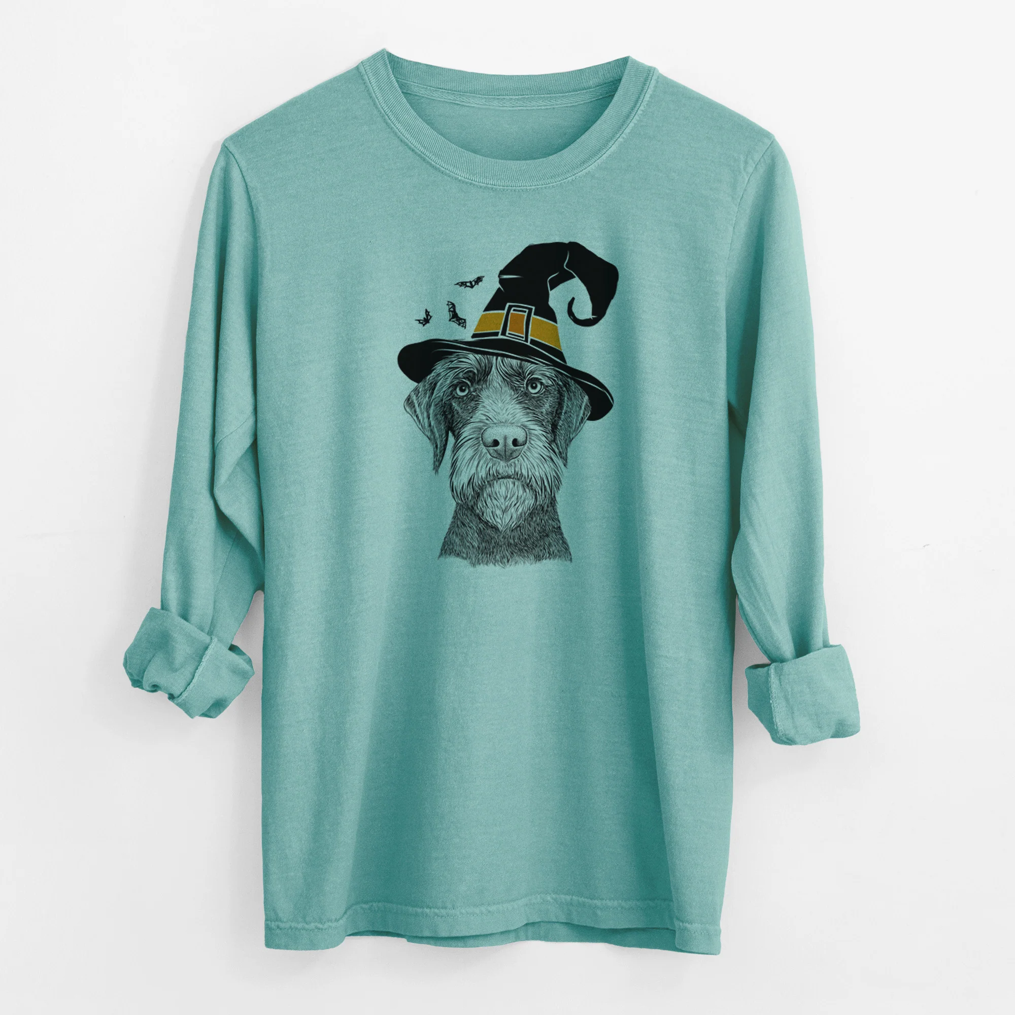 Witch Oakley the Pudelpointer - Men's Heavyweight 100% Cotton Long Sleeve - Image 9