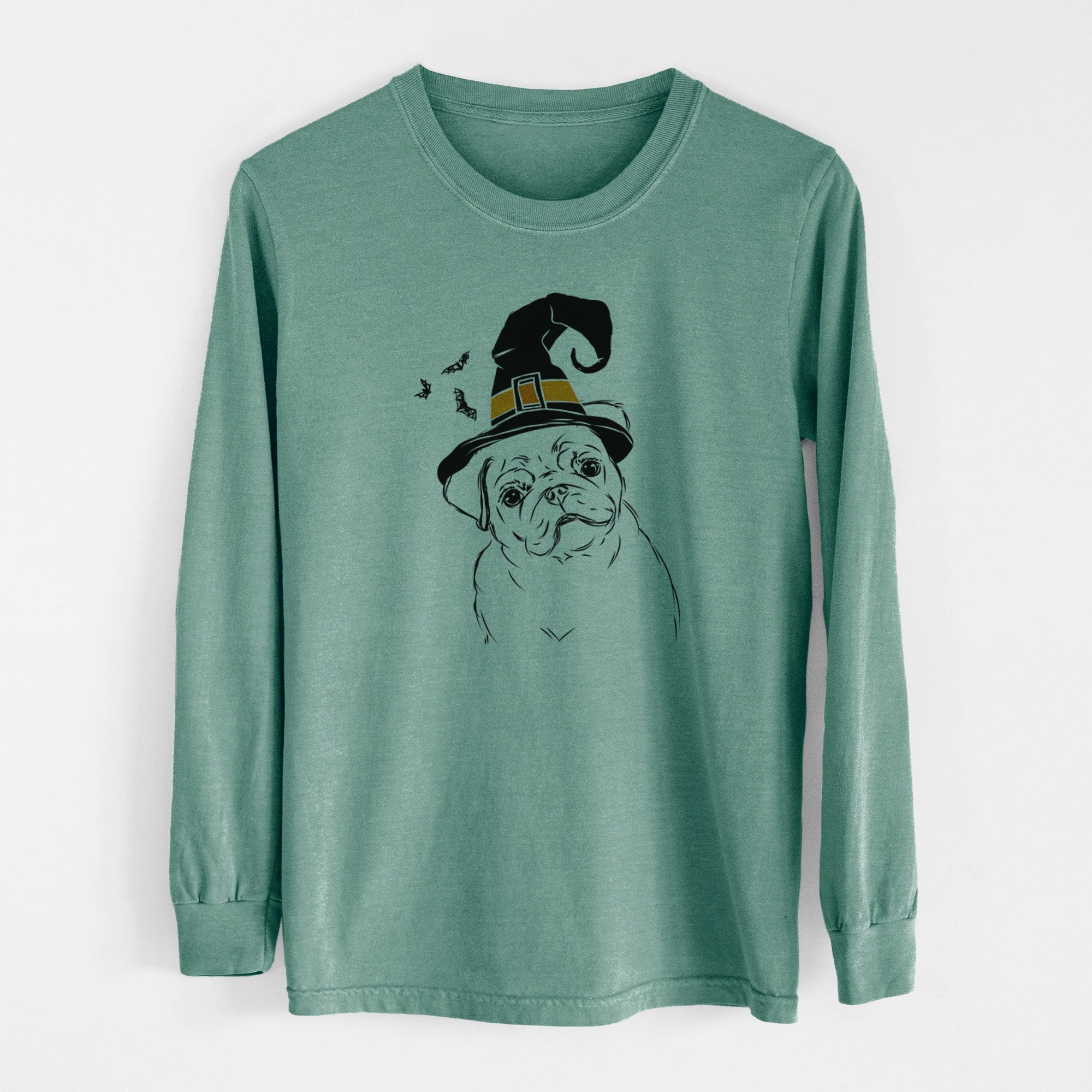 Witch Otis the Pug - Men's Heavyweight 100% Cotton Long Sleeve - Image 13