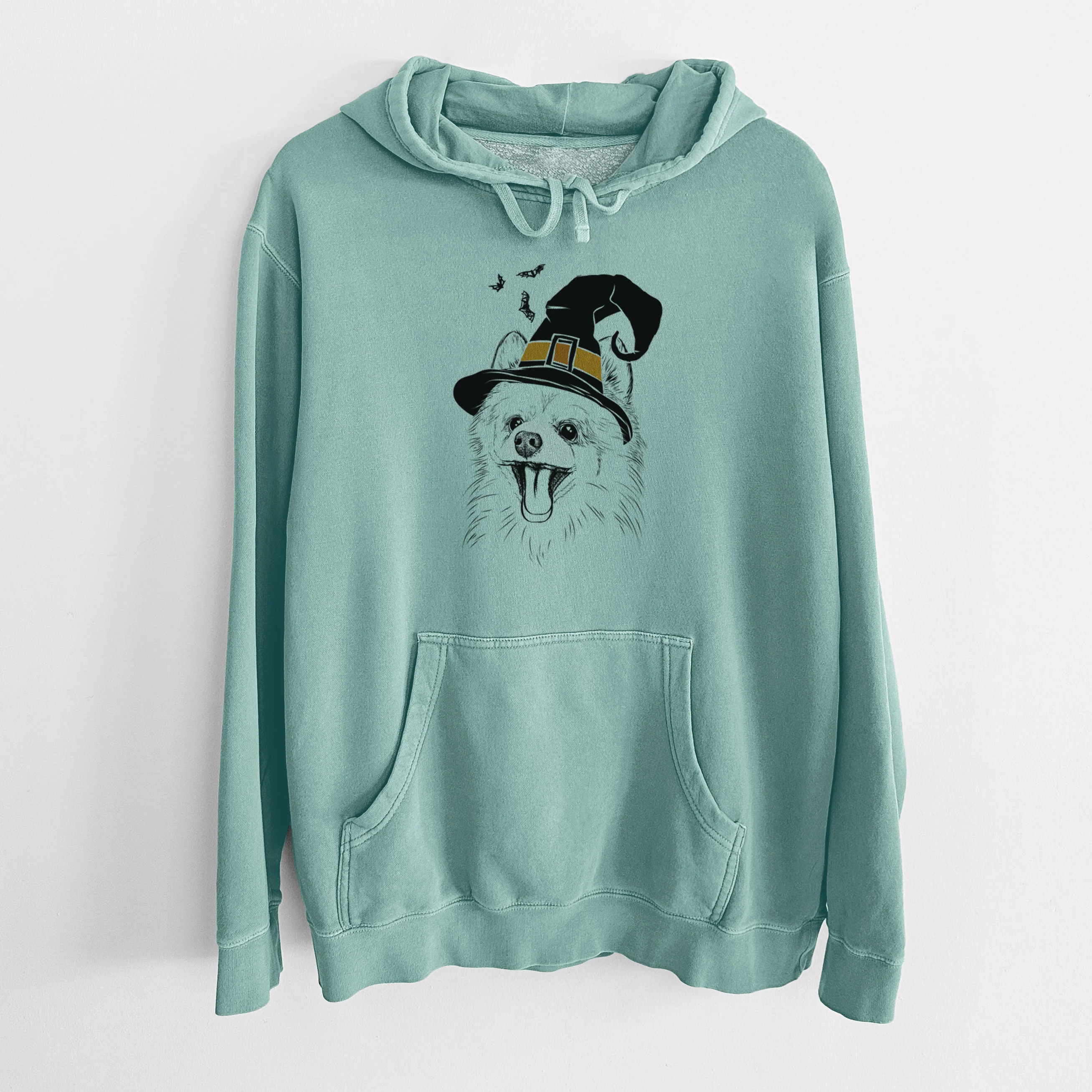 Witch Quinn the Pomeranian - Unisex Pigment Dyed Hoodie - Image 8