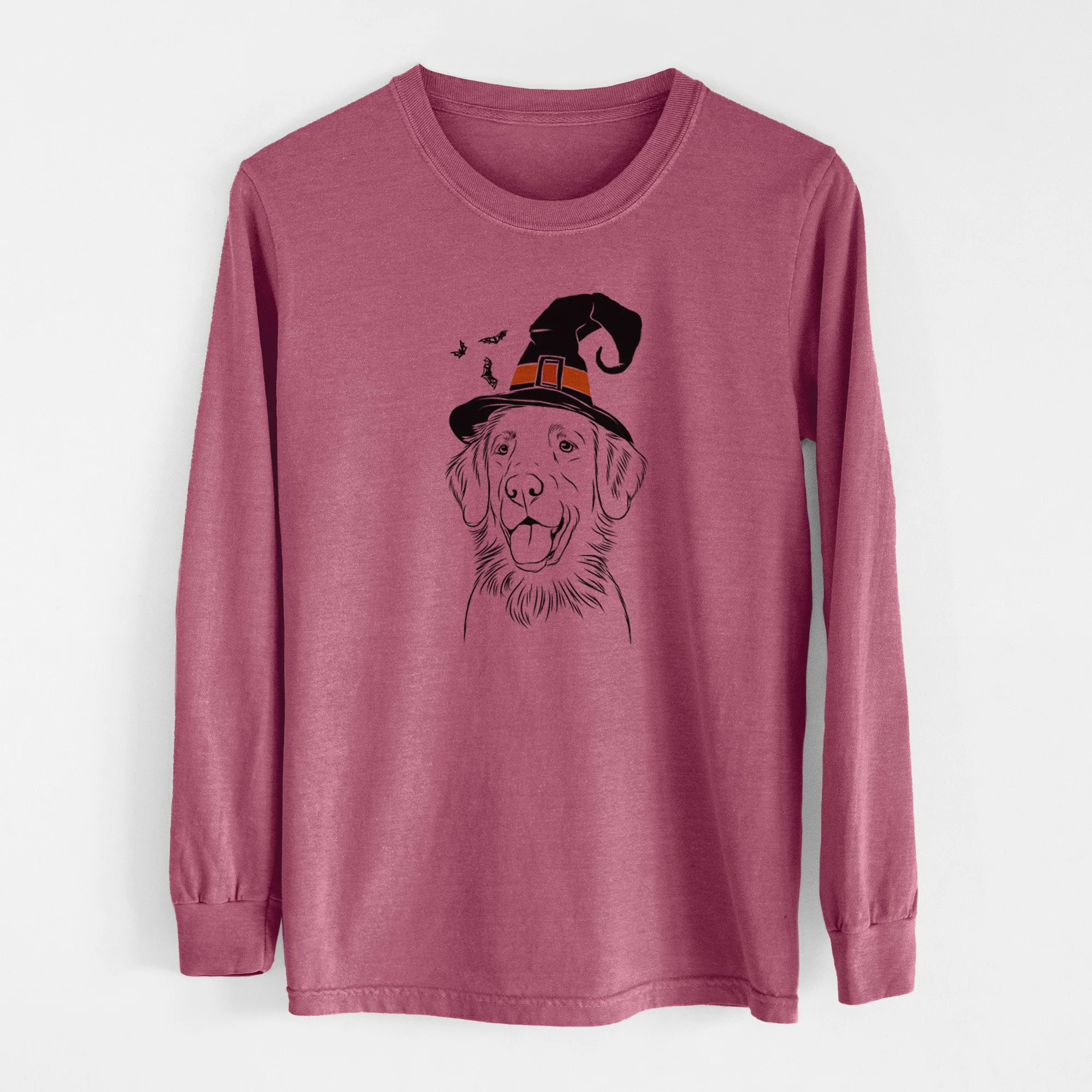 Witch Raisin the Flat Coated Retriever - Men's Heavyweight 100% Cotton Long Sleeve - Image 11
