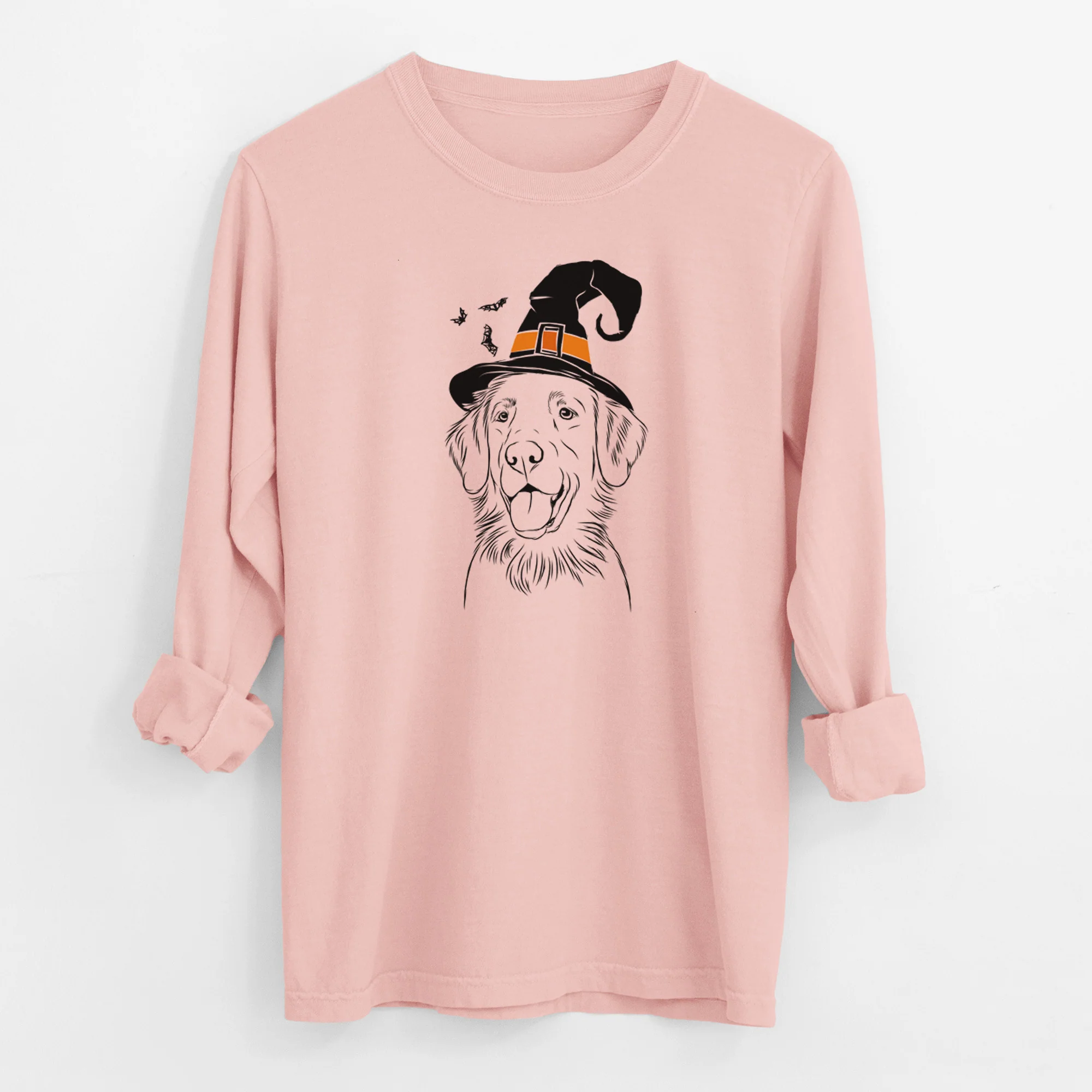 Witch Raisin the Flat Coated Retriever - Men's Heavyweight 100% Cotton Long Sleeve - Image 12