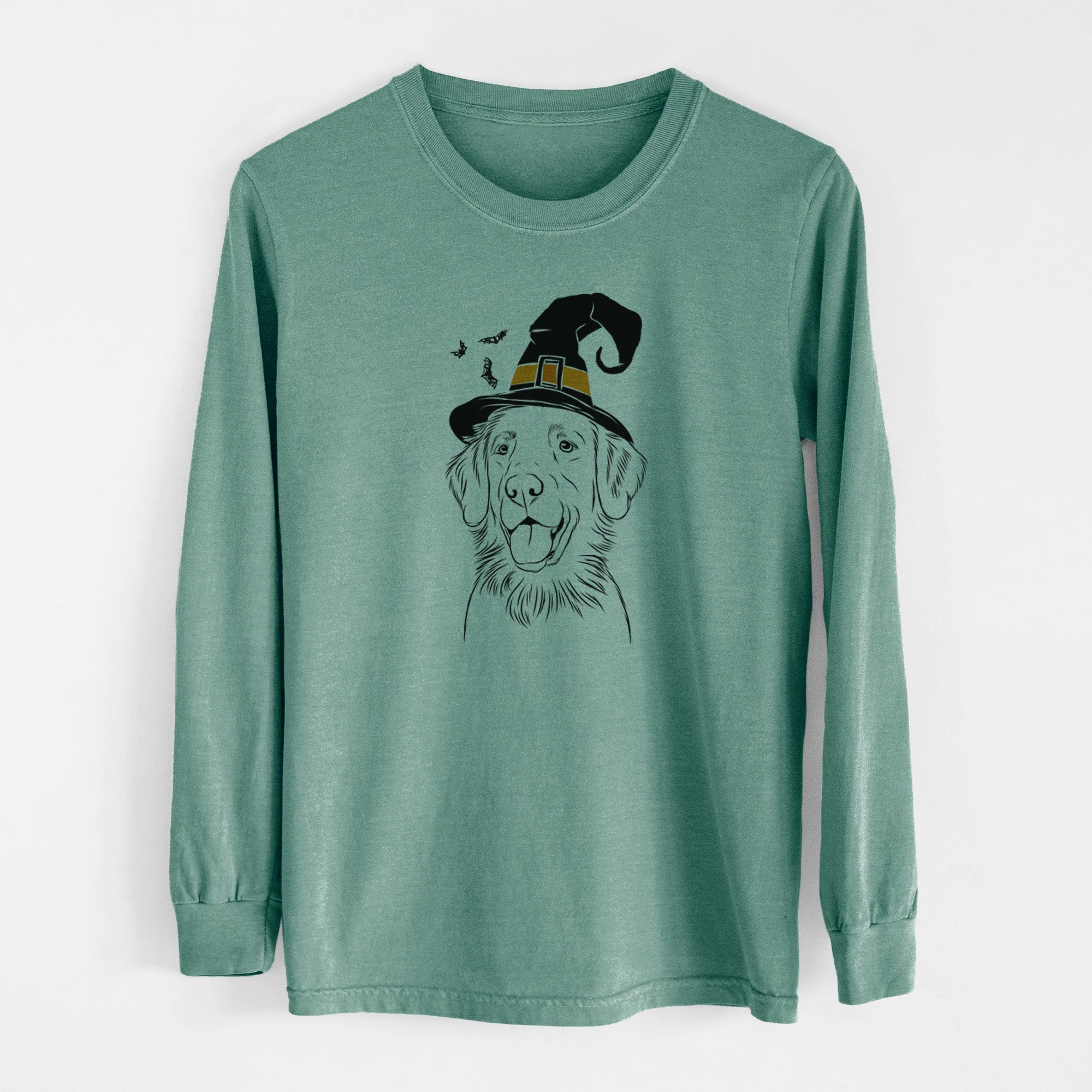 Witch Raisin the Flat Coated Retriever - Men's Heavyweight 100% Cotton Long Sleeve - Image 13
