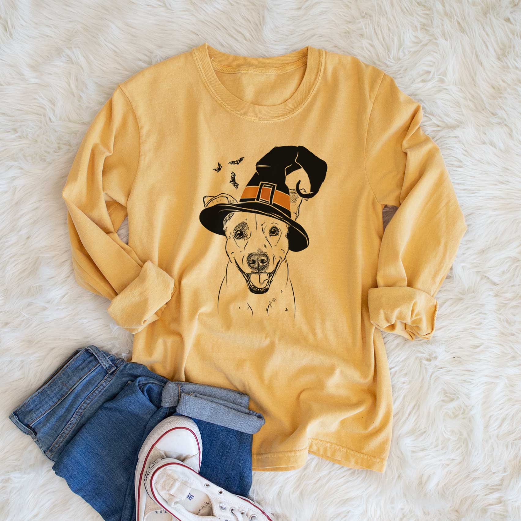 Witch Ralphie the Mixed Breed - Men's Heavyweight 100% Cotton Long Sleeve - Image 6