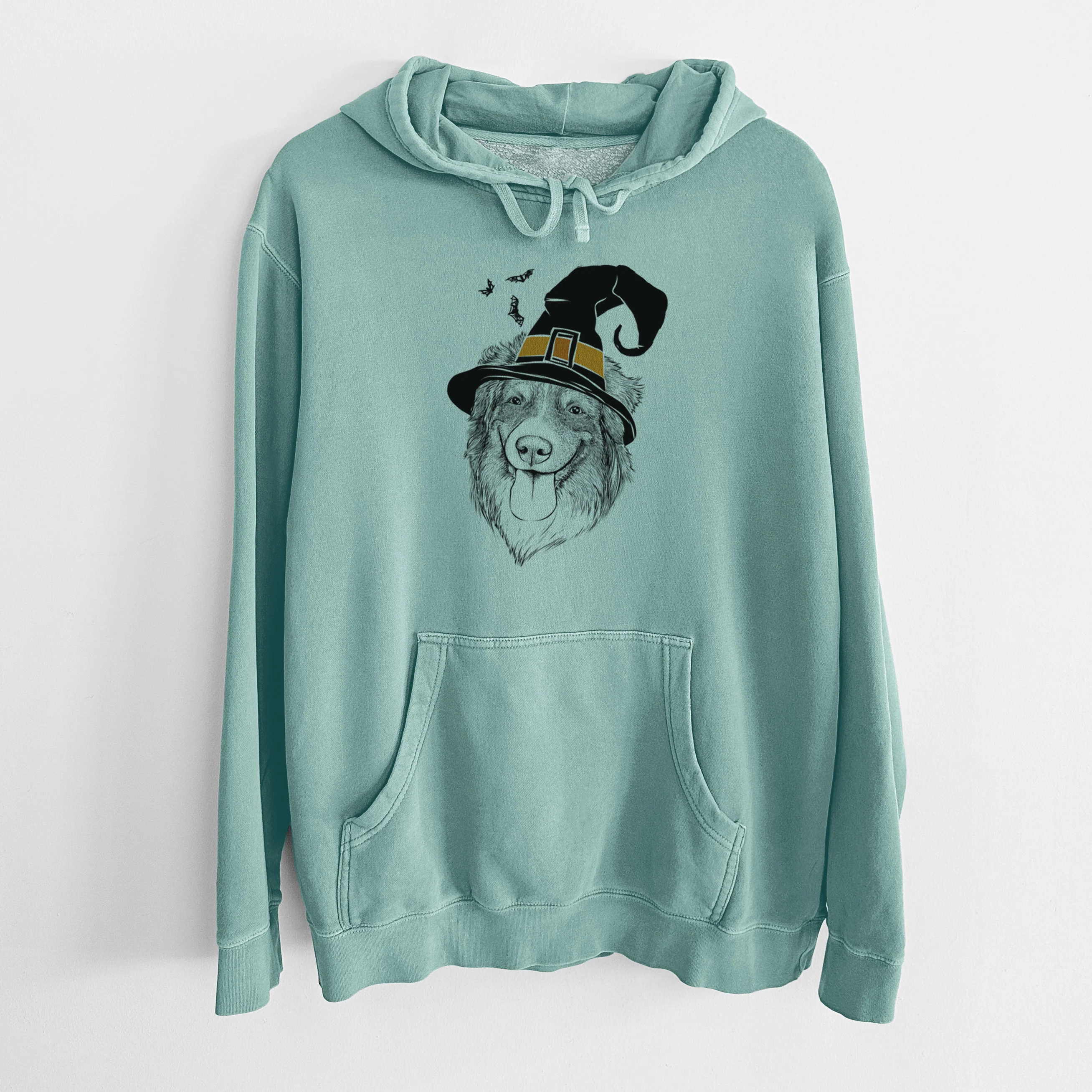 Witch Siena the Australian Shepherd - Unisex Pigment Dyed Hoodie - Image 8