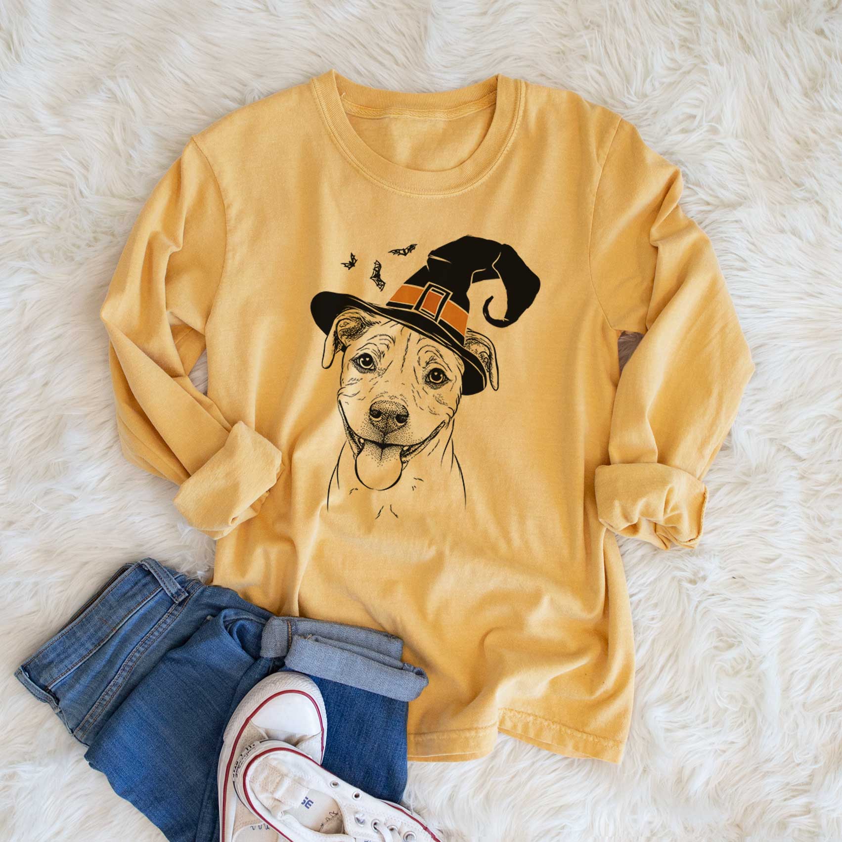 Witch Skye the Pitweiler - Men's Heavyweight 100% Cotton Long Sleeve - Image 6