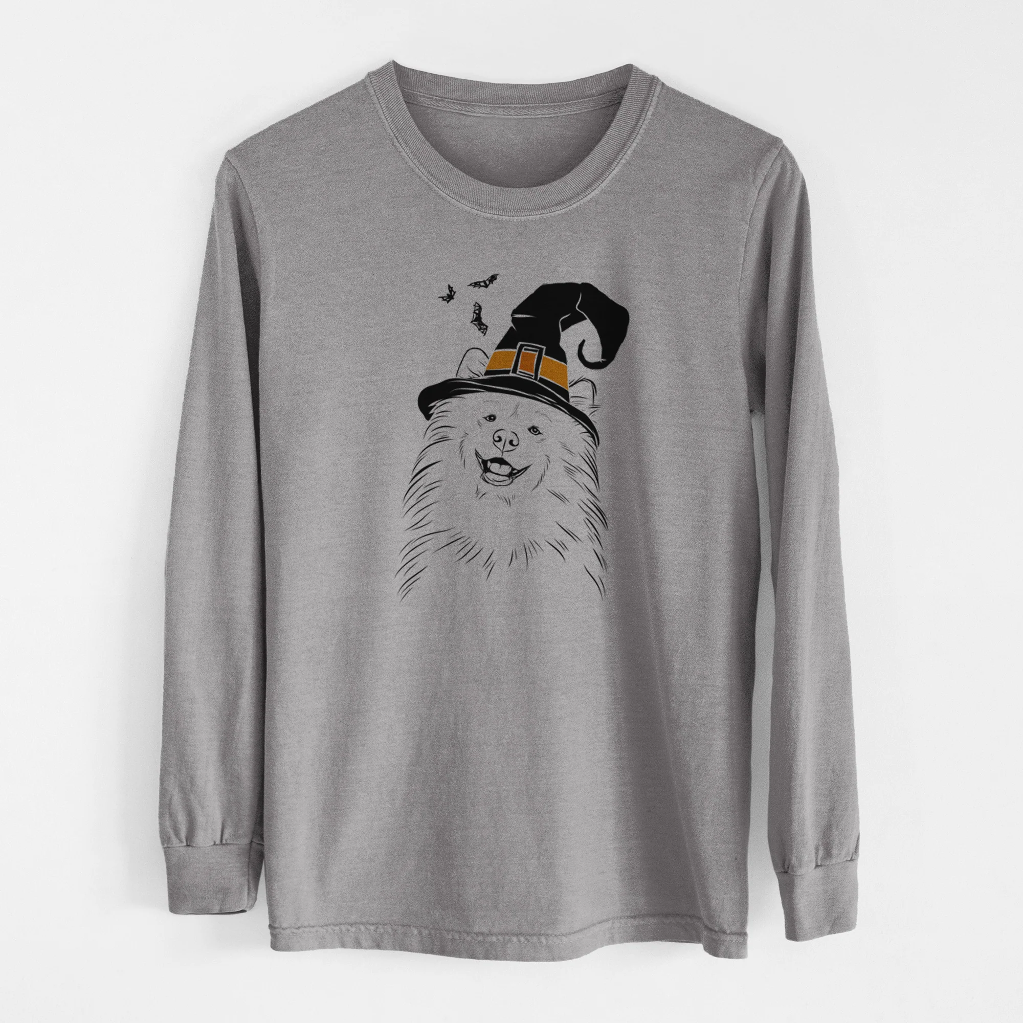 Witch Tillie the Samoyed - Men's Heavyweight 100% Cotton Long Sleeve - Image 7