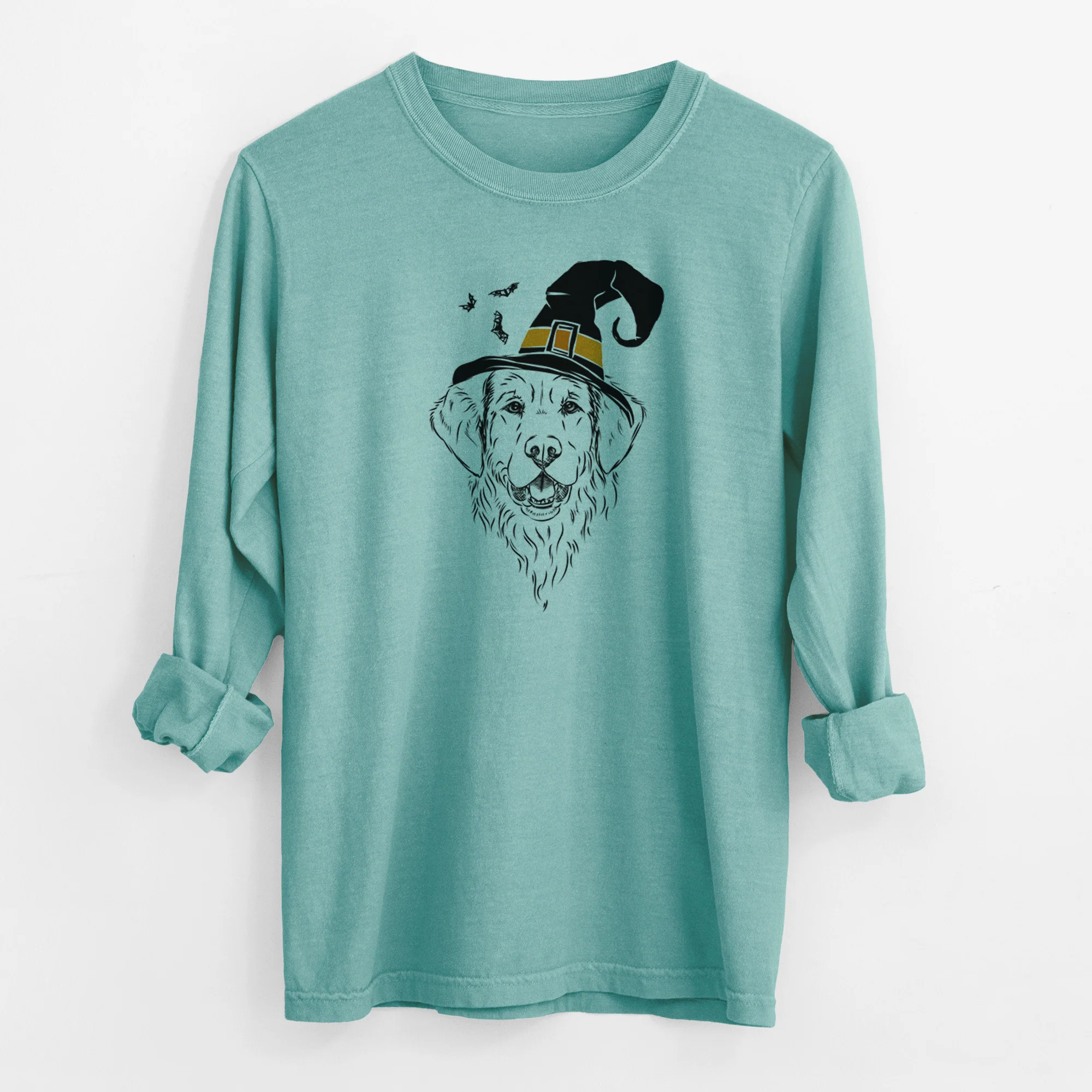 Witch Toby the Golden Retriever - Men's Heavyweight 100% Cotton Long Sleeve - Image 9