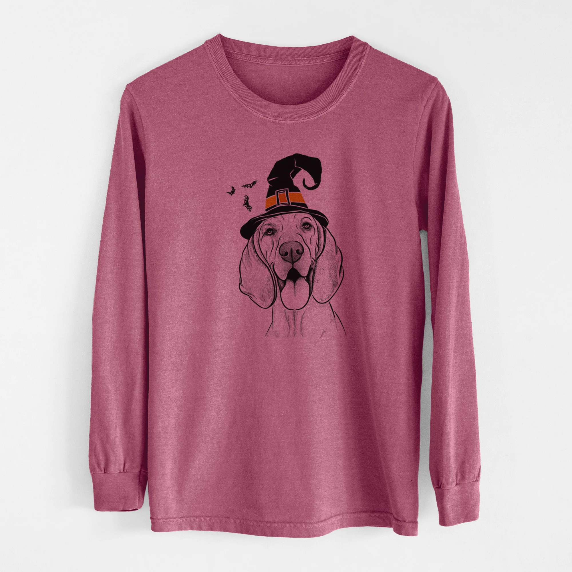 Witch Winston the Redbone Coonhound - Men's Heavyweight 100% Cotton Long Sleeve - Image 11