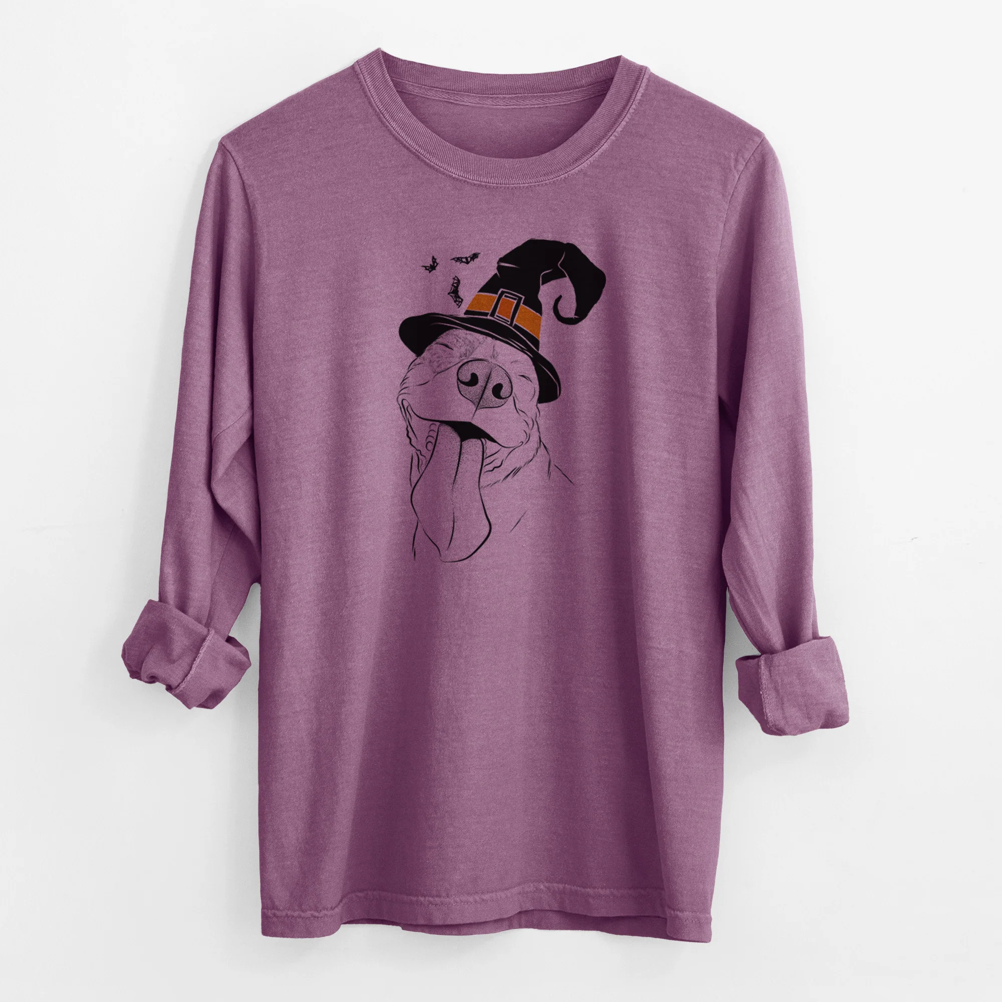 Witch Xena the American Staffordshire Terrier - Men's Heavyweight 100% Cotton Long Sleeve - Image 10