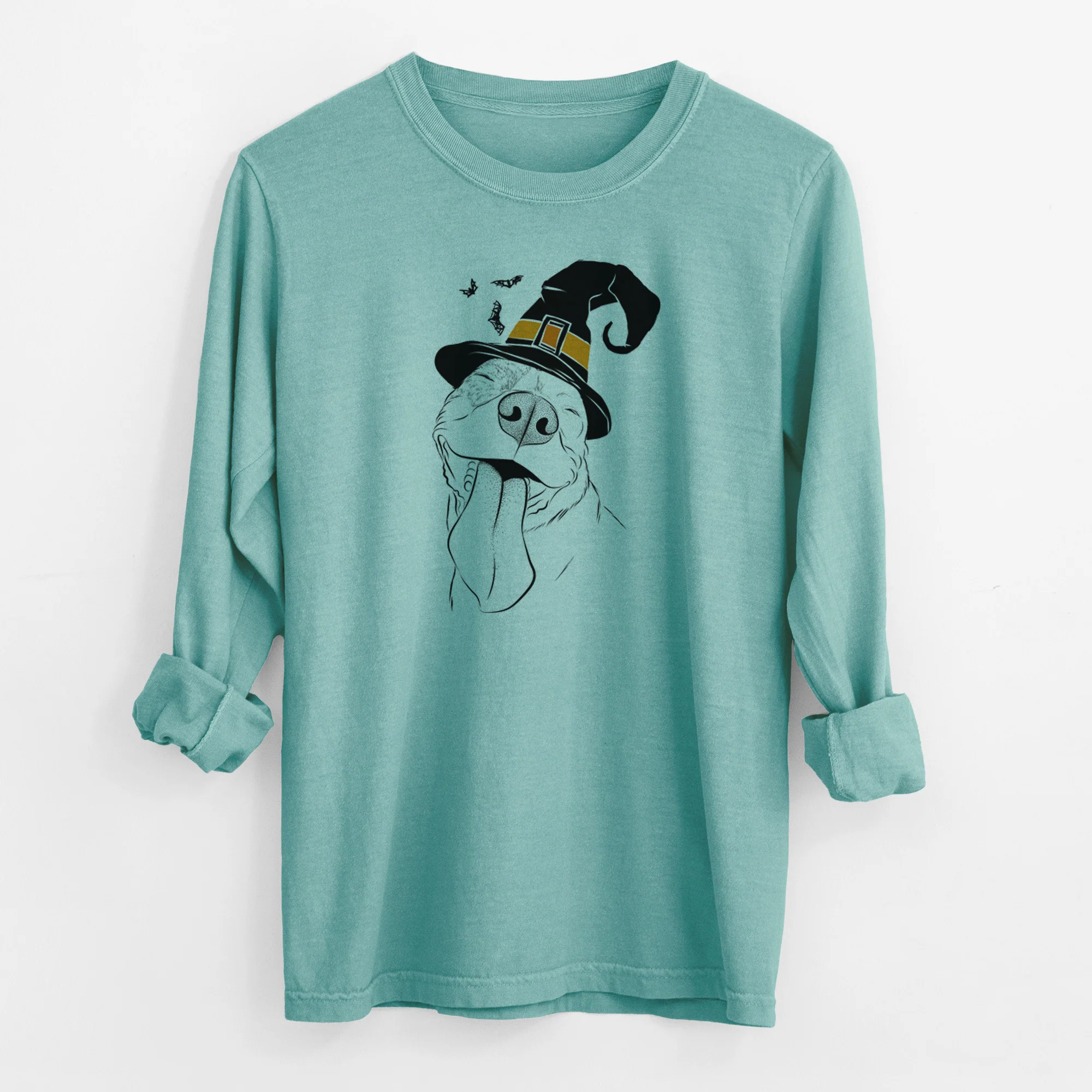 Witch Xena the American Staffordshire Terrier - Men's Heavyweight 100% Cotton Long Sleeve - Image 9