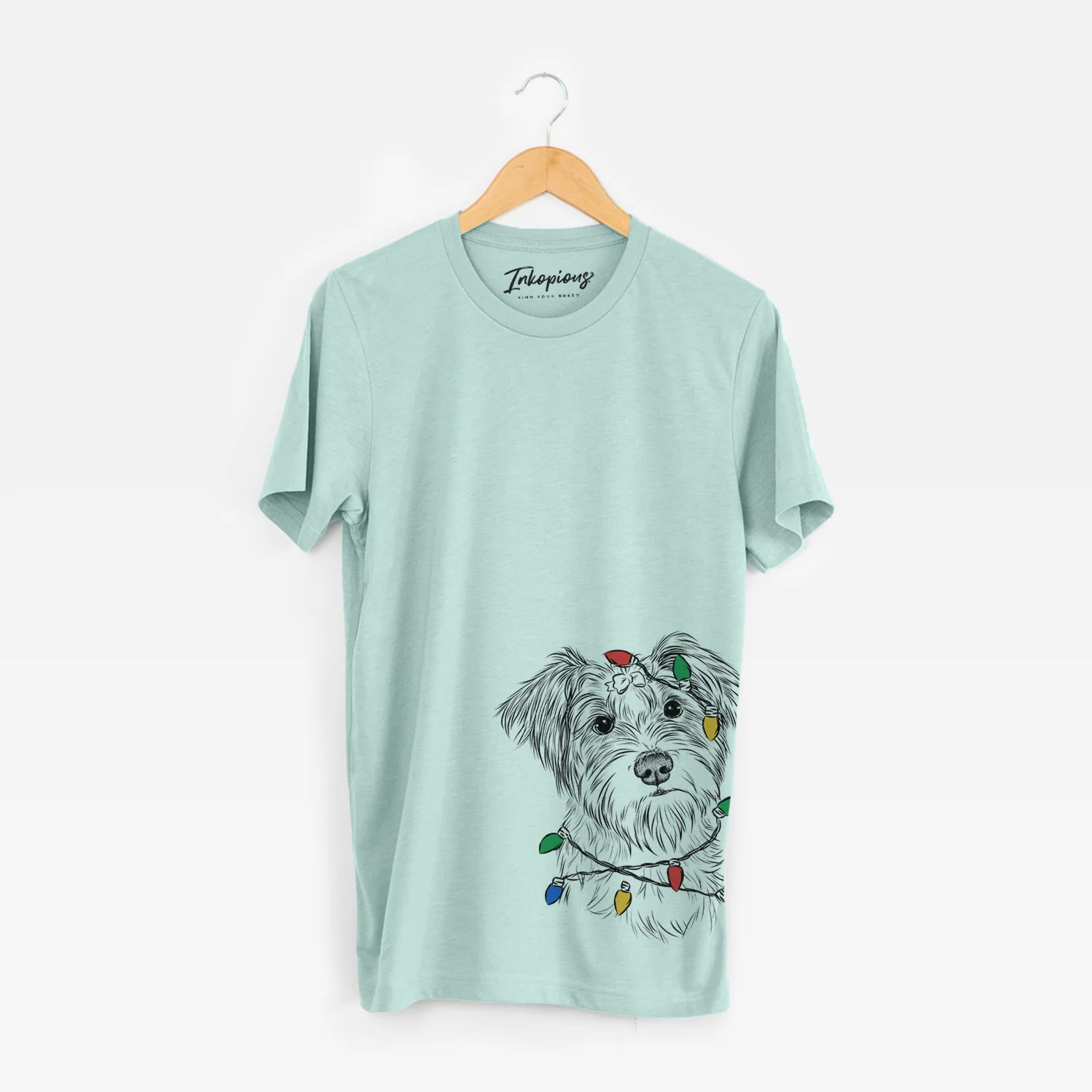 Christmas Lights Birdee the Schnauzer Mix - Unisex Crewneck - Image 5