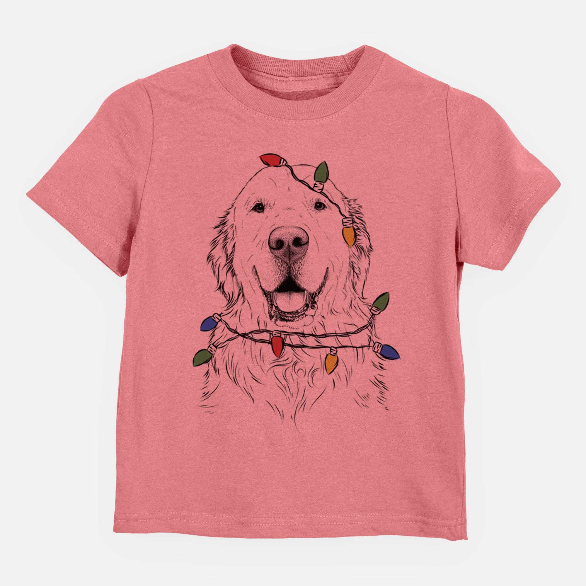 Christmas Lights Maximus the Golden Retriever - Kids/Youth/Toddler Shirt - Image 3